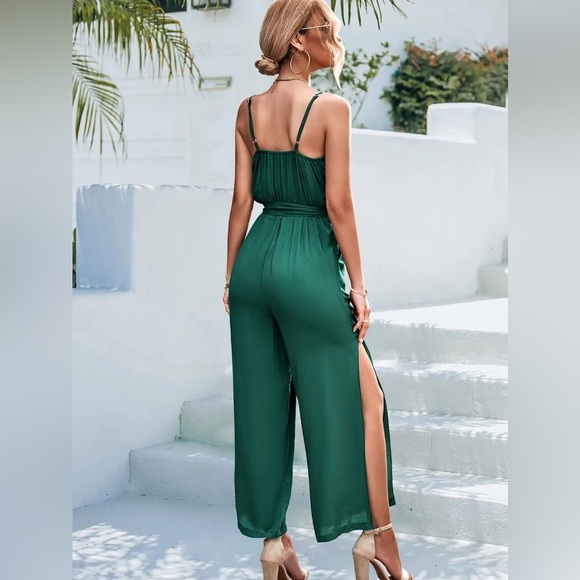 Enjoy Today V-Neck Jumpsuit Wide Leg - Picture 4 of 4